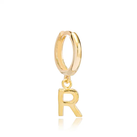 Letter C 12mm 925 Sterling Silver Single Hoop Earring