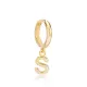 Letter C 12mm 925 Sterling Silver Single Hoop Earring