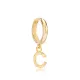 Letter F 12mm 925 Sterling Silver Single Hoop Earring Letter F 12mm 925 Sterling Silver Single Hoop Earring