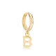 Initial Alphabet letter Y Charm  Ø12mm Hoop Dangle Single Earring Wholesale 925 Sterling Silver Jewelry
