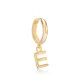 Initial Alphabet letter Y Charm  Ø12mm Hoop Dangle Single Earring Wholesale 925 Sterling Silver Jewelry