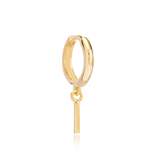 Initial Alphabet letter Y Charm  Ø12mm Hoop Dangle Single Earring Wholesale 925 Sterling Silver Jewelry