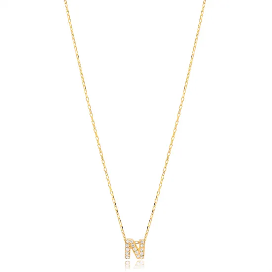 Initial Alphabet Letter S CZ . Sterling Silver Pendant Initial Alphabet Letter S CZ . Sterling Silver Pendant