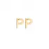 Minimalistic Initial Alphabet Letter P Silver Earrings