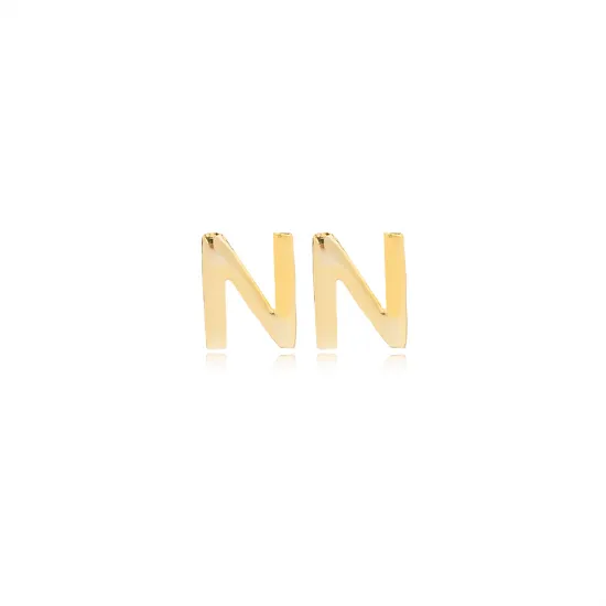 Minimalistic Initial Alphabet Letter R Silver Earrings Minimalistic Initial Alphabet Letter R Silver Earrings