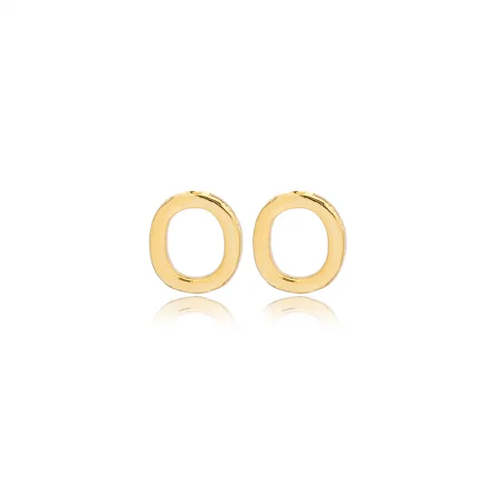 Minimalistic Initial Alphabet Letter R Silver Earrings Minimalistic Initial Alphabet Letter R Silver Earrings