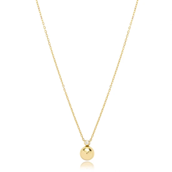 Shiny Ball CZ 925 Sterling Silver Necklace