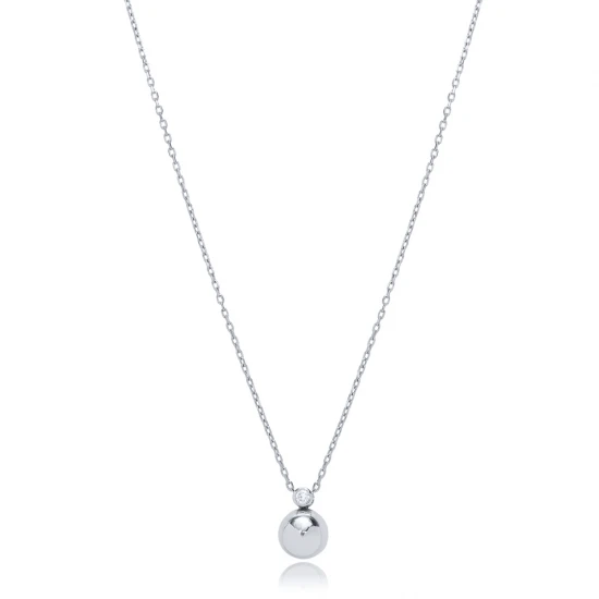 Shiny Ball CZ 925 Sterling Silver Necklace