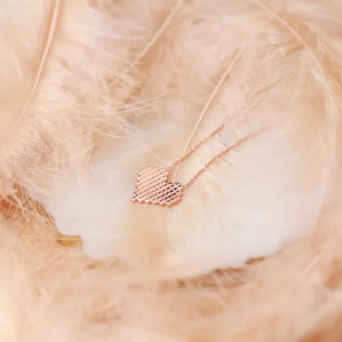 Pixel Heart Shape 925 Sterling Silver Pendant