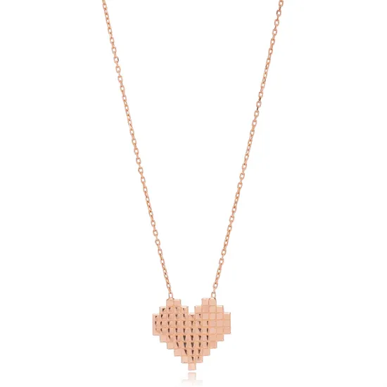 Pixel Heart Shape 925 Sterling Silver Pendant Pixel Heart Shape 925 Sterling Silver Pendant