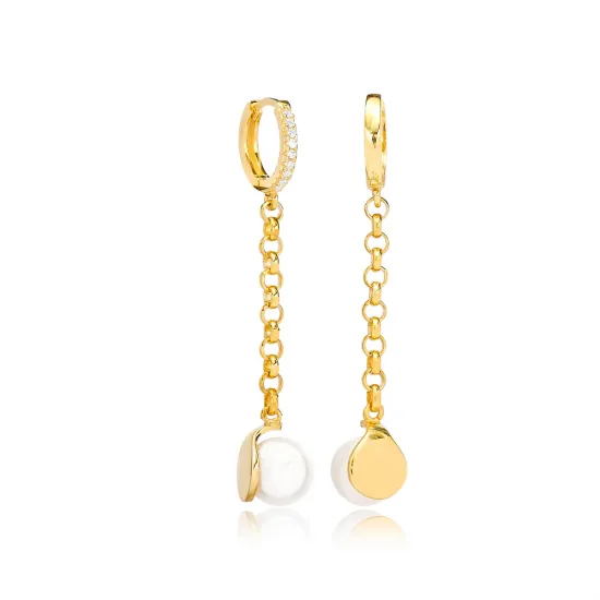Dainty Pearl Charm Dangle Earrings Turkish Wholesale 925 Sterling Silver Jewellery Dainty Pearl Charm Dangle Earrings Turkish Wholesale 925 Sterling Silver Jewellery