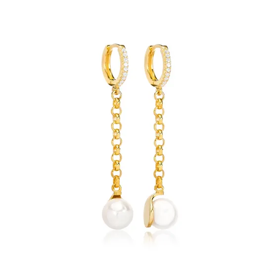 Dainty Pearl Charm Dangle Earrings Turkish Wholesale 925 Sterling Silver Jewellery Dainty Pearl Charm Dangle Earrings Turkish Wholesale 925 Sterling Silver Jewellery
