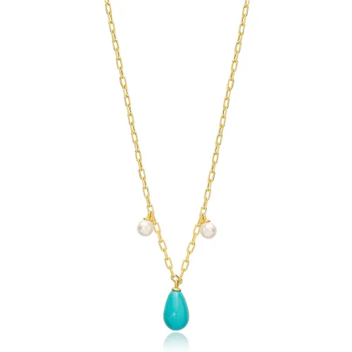 Stylish Drop Shape Turquoise Charm Pendant Wholesale 925 Sterling Silver Jewelry