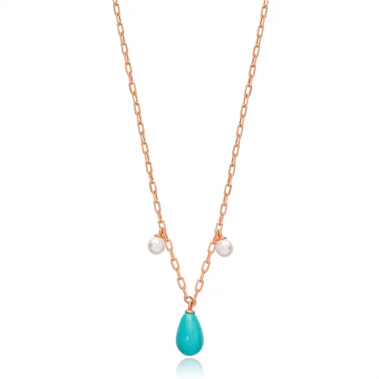 Stylish Drop Shape Turquoise Sterling Silver Pendant Stylish Drop Shape Turquoise Sterling Silver Pendant