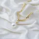 Flat Curb Chain Pearl 925 Sterling Silver Pendant