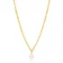 Flat Curb Chain Pearl 925 Sterling Silver Pendant