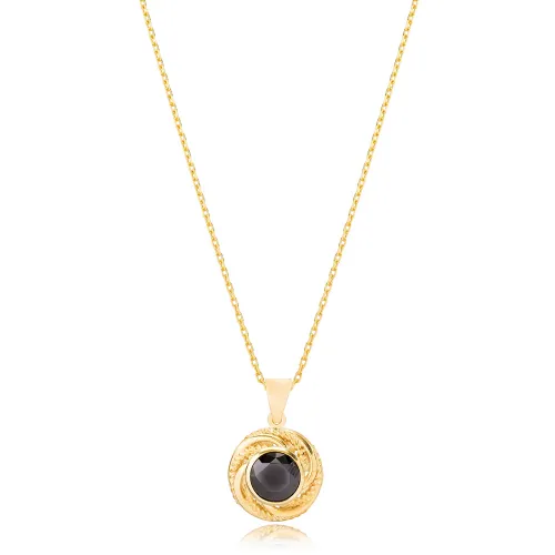 Traditional Round Onyx 925 Sterling Silver Pendant