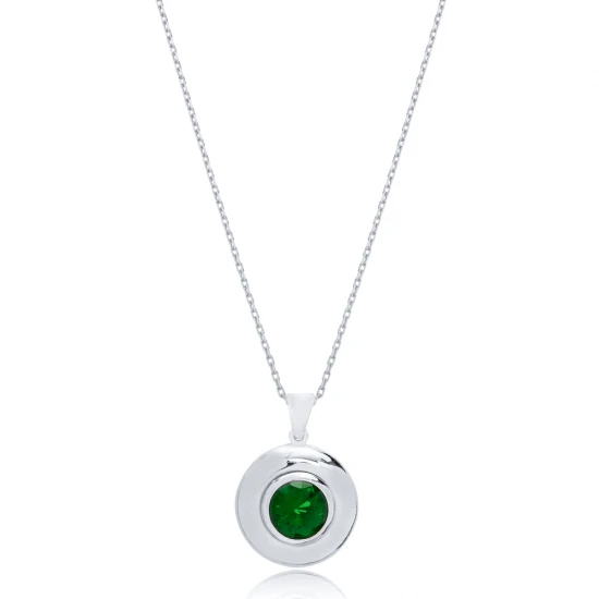 Minimalistic Emerald 925 Sterling Silver Pendant Minimalistic Emerald 925 Sterling Silver Pendant