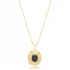 Geometric Ornament Oval Onyx Sterling Silver Pendant