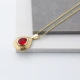 Drop Shape Leaf Ornament Ruby Sterling Silver Pendant