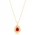 Drop Shape Leaf Ornament Ruby Sterling Silver Pendant