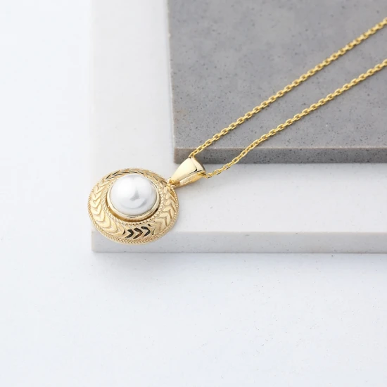 Leaf Ornament Pearl 925 Sterling Silver Pendant Leaf Ornament Pearl 925 Sterling Silver Pendant