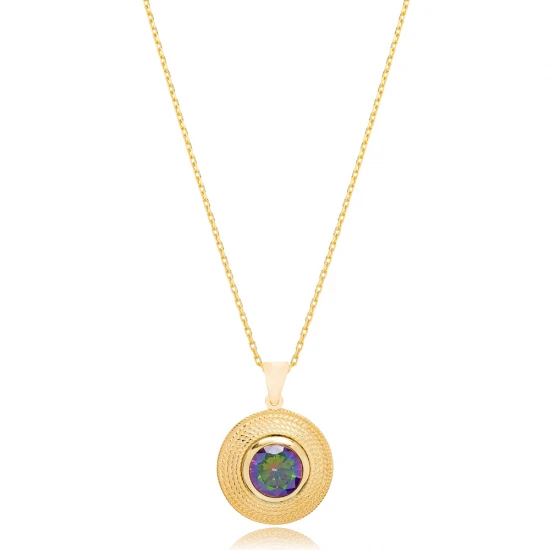 Vintage Round Shape Mystic Topaz 925 Silver Pendant Vintage Round Shape Mystic Topaz 925 Silver Pendant