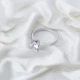 Solitaire Four Square Claw Engagement 925 Silver Ring Solitaire Four Square Claw Engagement 925 Silver Ring