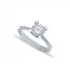 Solitaire Four Square Claw Engagement 925 Silver Ring