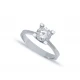 Solitaire Four Square Claw Engagement 925 Silver Ring Solitaire Four Square Claw Engagement 925 Silver Ring