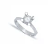 Four Heart Claw Solitaire Engagement 925 Silver Ring