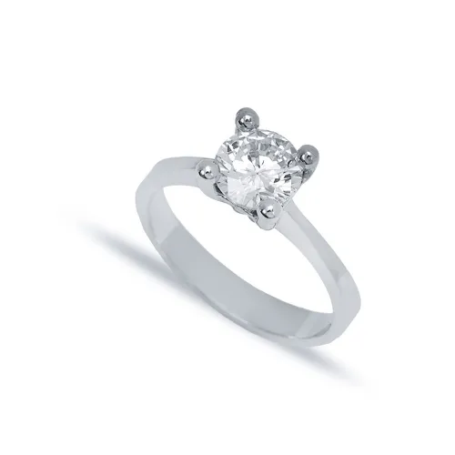 Four Claw Classic Solitaire Engagement 925 Silver Ring