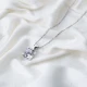 Solitaire Four Square Claw CZ Sterling Silver Pendant