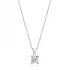 Solitaire Four Square Claw CZ Sterling Silver Pendant
