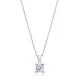 Solitaire Four Square Claw CZ Sterling Silver Pendant