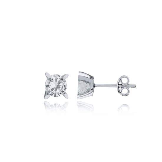 Four Oval Claw CZ 925 Sterling Silver Earrings Four Oval Claw CZ 925 Sterling Silver Earrings