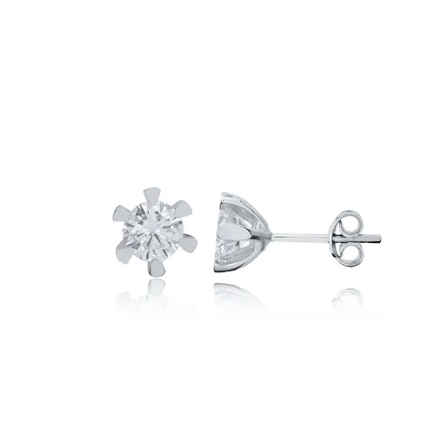 Six Claw CZ 925 Sterling Silver Earrings