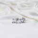 Solitaire Four Square Claw CZ Sterling Silver Earrings Solitaire Four Square Claw CZ Sterling Silver Earrings