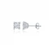 Solitaire Four Square Claw CZ Sterling Silver Earrings