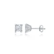 Solitaire Four Square Claw CZ Sterling Silver Earrings Solitaire Four Square Claw CZ Sterling Silver Earrings
