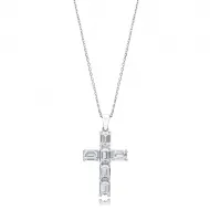 Cross Baguette Design Pendant Turkish Wholesale Handmade 925 Sterling Silver Jewelry