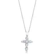 Cross Mini Pear Cut Design Pendant Turkish Wholesale Handmade 925 Sterling Silver Jewelry