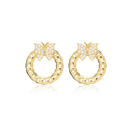 Butterfly Link Chain Hollow Stud Earrings