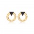 Black Zircon Triangle Chain Stud Earrings