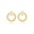 Zircon Clover Chain Hollow Stud Earrings