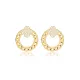 Zircon Clover Chain Hollow Stud Earrings Zircon Clover Chain Hollow Stud Earrings