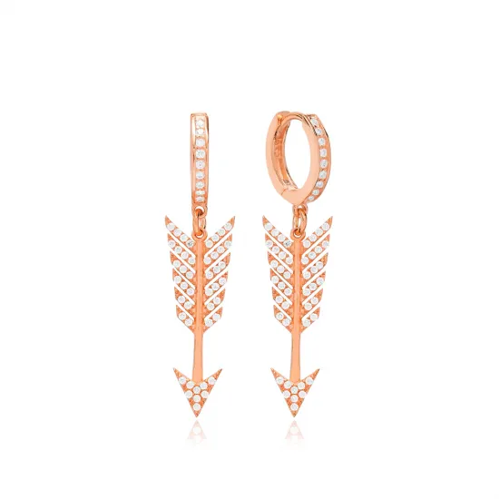 CZ Arrow Dangle 925 Sterling Silver Earrings CZ Arrow Dangle 925 Sterling Silver Earrings