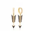 Black CZ Arrow Dangle 925 Sterling Silver Earrings