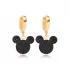 Black CZ Mouse Dangle 925 Sterling Silver Earrings