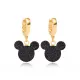 Black CZ Mouse Dangle 925 Sterling Silver Earrings